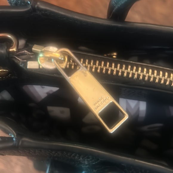 Marc Jacobs 2 Way Cadena Charm Black Pebbled Leather Satchel - Picture 14 of 15